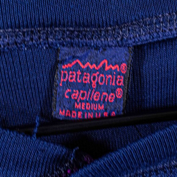 Patagonia Capilene Snap Long Sleeve Shirt Medium VTG Base Layer Made in USA - Picture 5 of 9